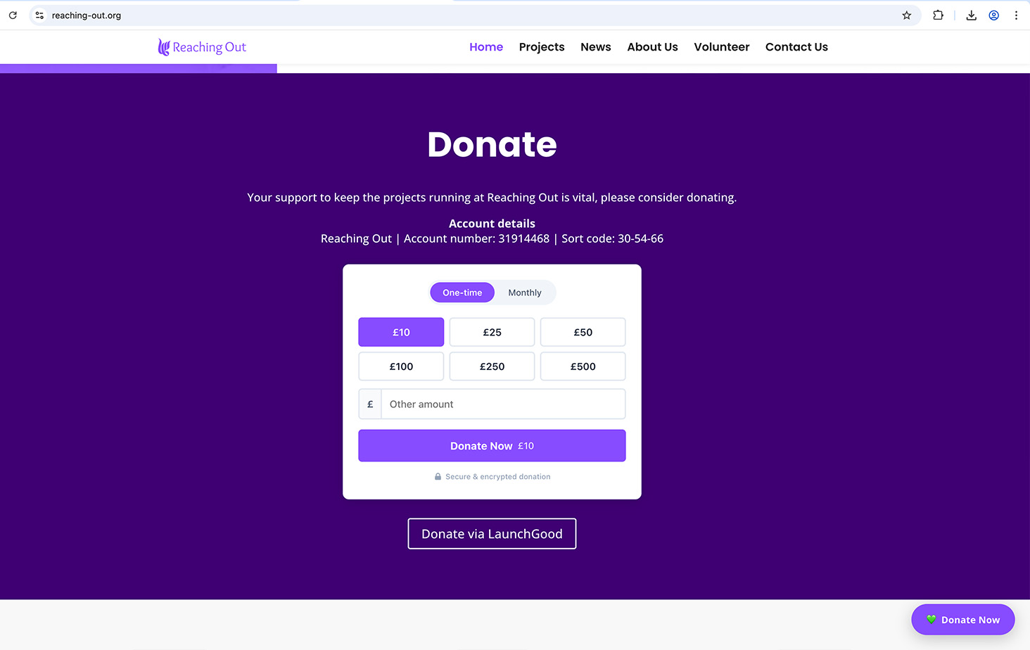 Reaching Out — Donate Positive in action