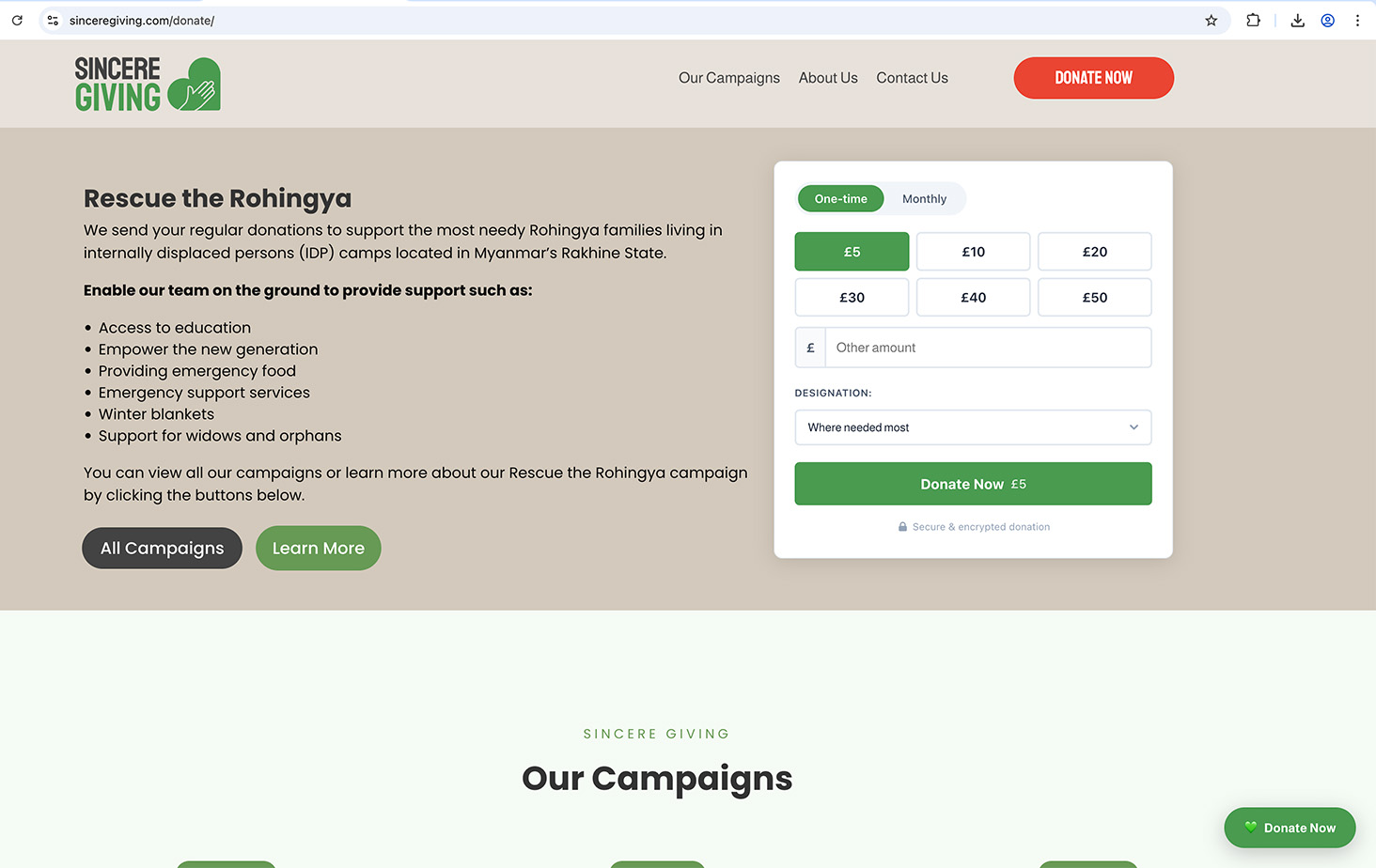 Sincere Giving — Donate Positive in action